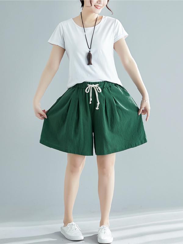 xakxx Loose Solid Wide Leg Pants