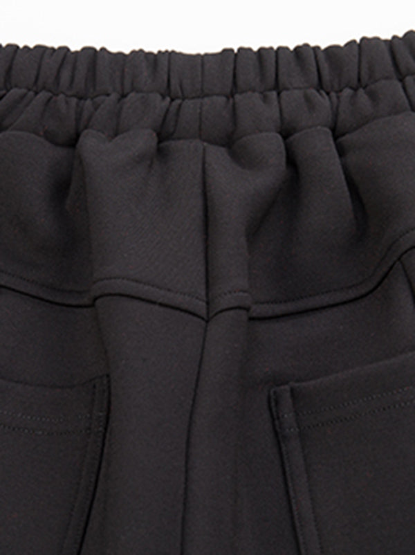 xakxx Stylish Black Velvet Split-Joint Harem Pants