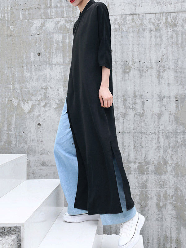 xakxx Vintage Solid Buckle Long Cheongsams