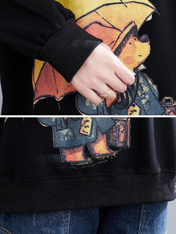 xakxx Original Cartoon Printed Drawstring Hoodies