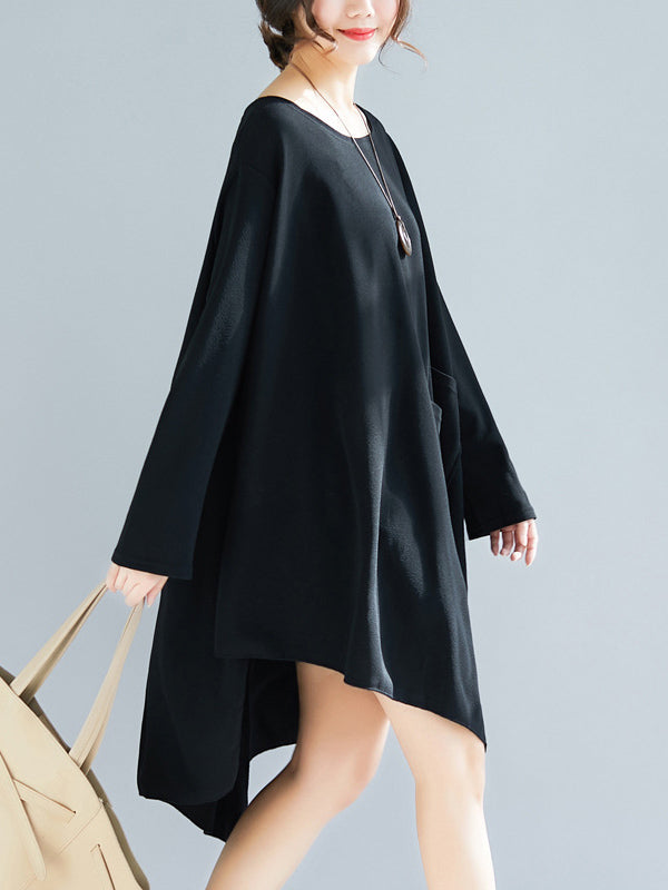xakxx Loose Cropped A-Line Shirt Dress