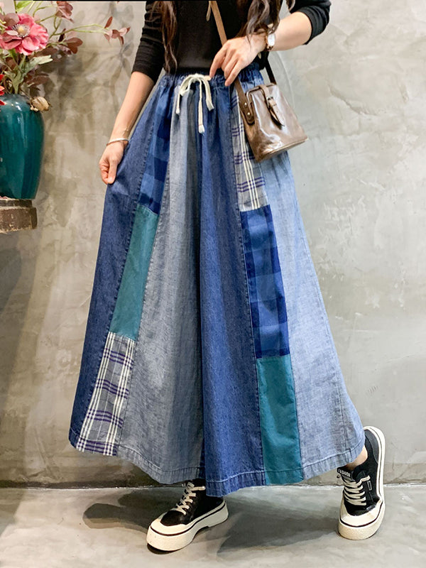 xakxx Vintage Wide Leg Elasticity Split-Joint Jean Pants Bottoms