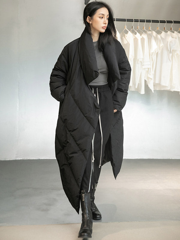 xakxx Thicken Solid Warm Irregularity Duck Down Coat