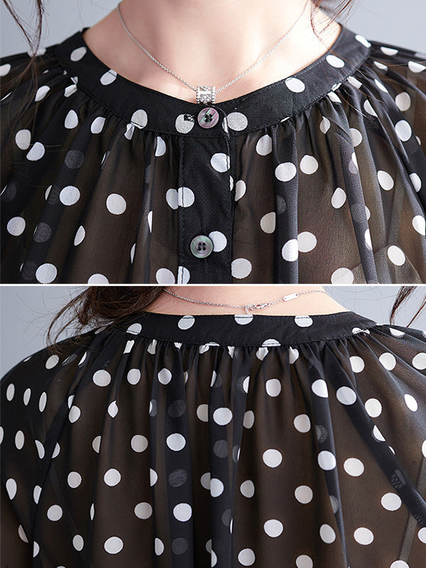 xakxx Original Casual Polka-Dot Blouse