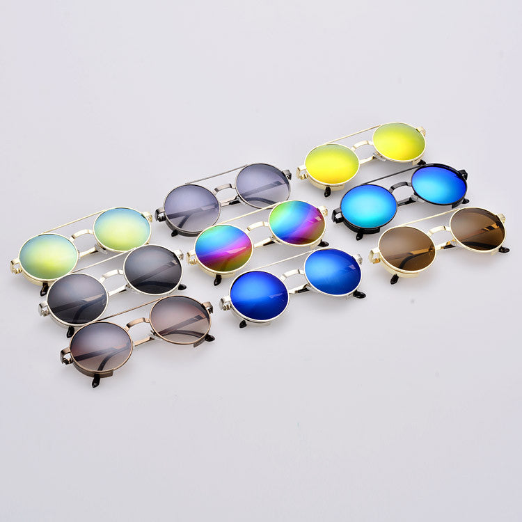 xakxx Retro Round Lens Frame 2 Colors Sunglasses