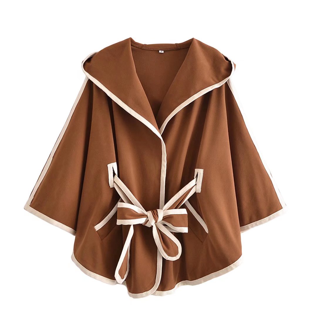xakxx Luxury Designer Brand Clothing Women's Autumn Cape Shawl Coat Winter Female Blends Hoodie Jacket Vintage Overcoat