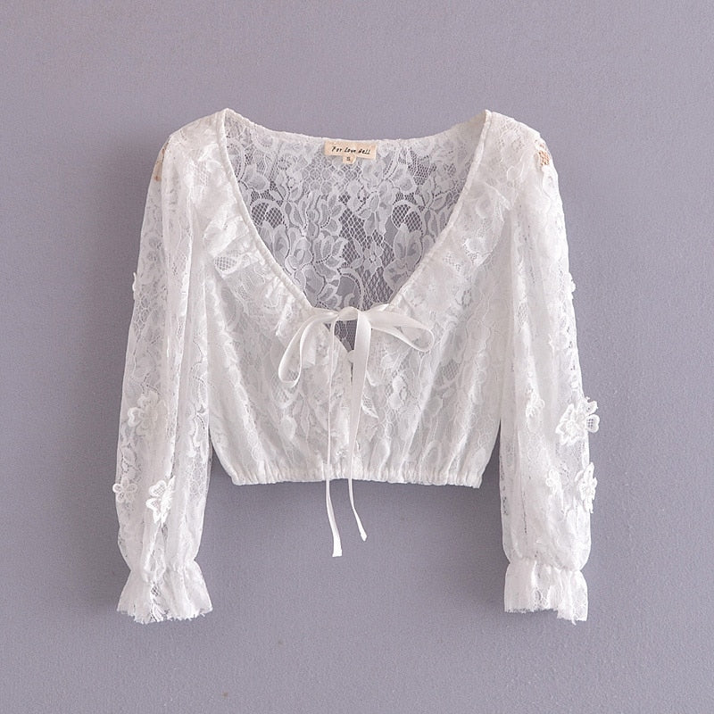 xakxx French Chiffon White Blouse Women Ruched Puff Sleeve Ruffles Tops Spring Summer Casual Fashion Vacation Short Shirt Black