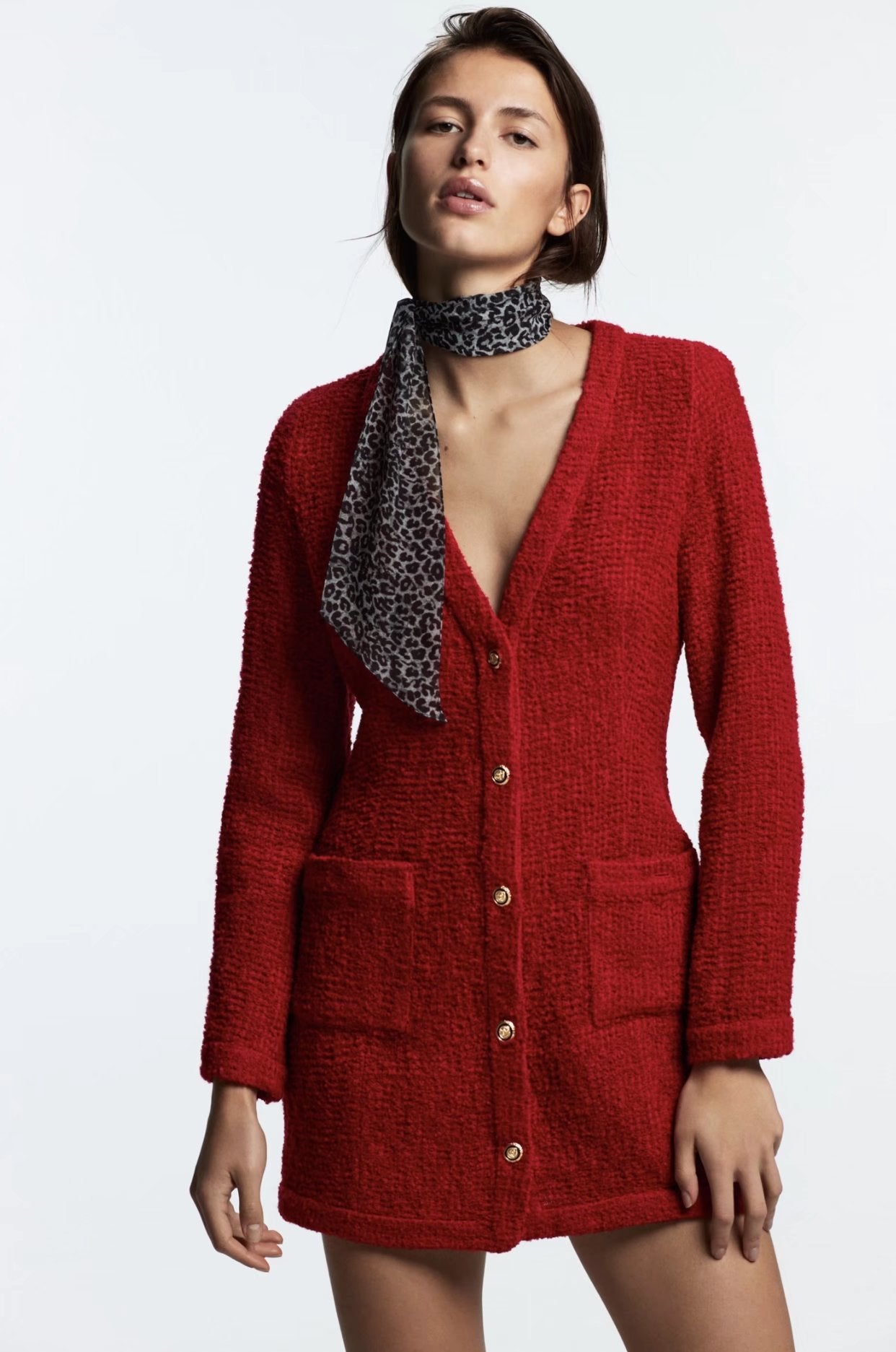 xakxx Women Fashion Two Pocket Red Blazer Coat Loose Jacket Vintage Long Sleeve Female Outerwear Chic Winter Tops