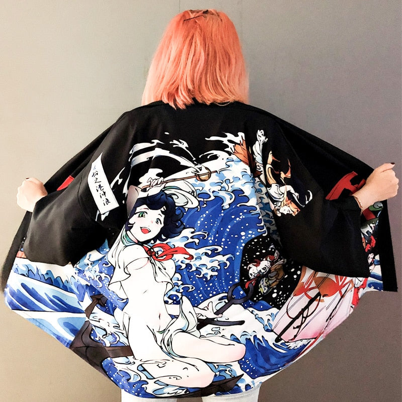 xakxx xakxx Womens tops and blouses harajuku kawaii shirt Japanese streetwear outfit kimono cardigan female yukata blouse women AA001