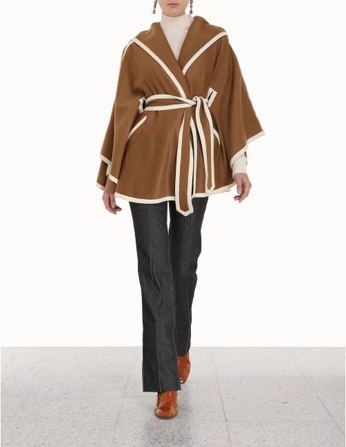 xakxx Luxury Designer Brand Clothing Women's Autumn Cape Shawl Coat Winter Female Blends Hoodie Jacket Vintage Overcoat