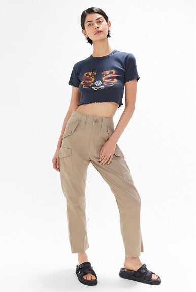 xakxx Navy Blue Tshirt Women Cartoon Tees Summer Tops Fashion Casual Female Oversized Crop T-Shirt Streetwear Summer Vestidos