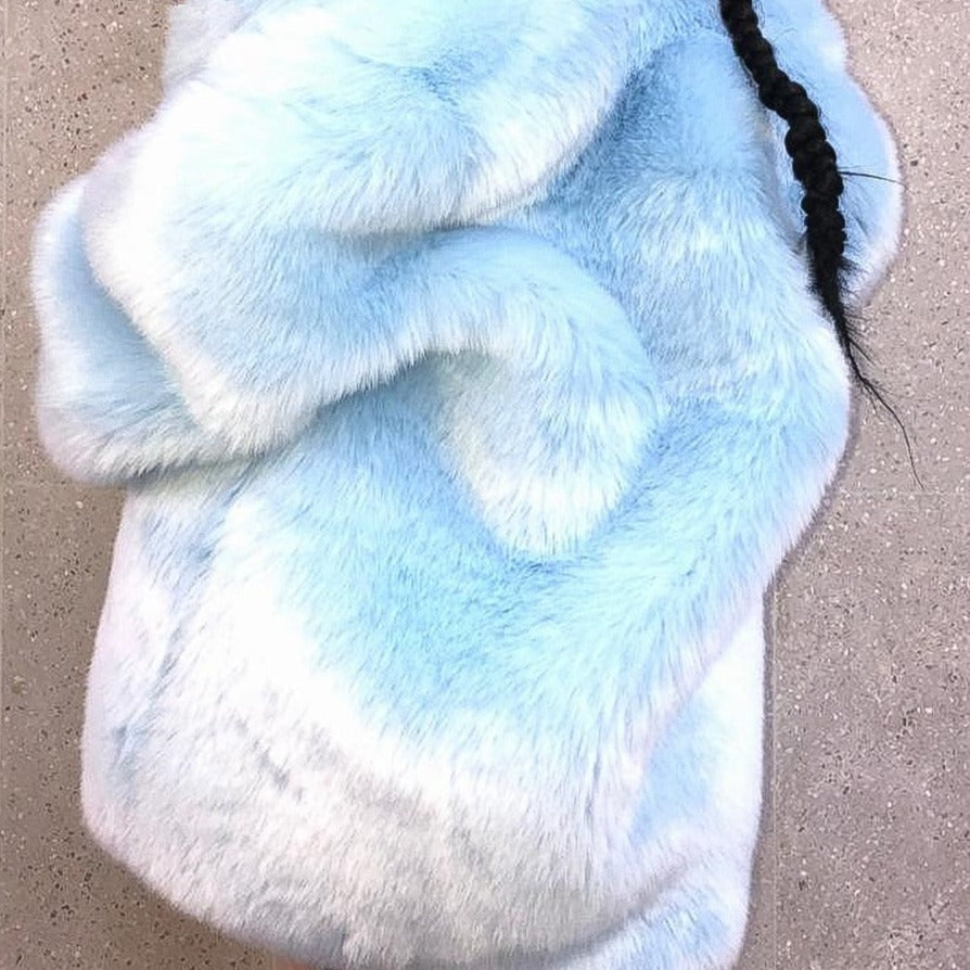 xakxx Luxury Faux Fur Coat For Women Oversize Loose O-Neck Jacket Winter Thicking Warm Street Clothing Girl Fashion Furry Fur Overcoat