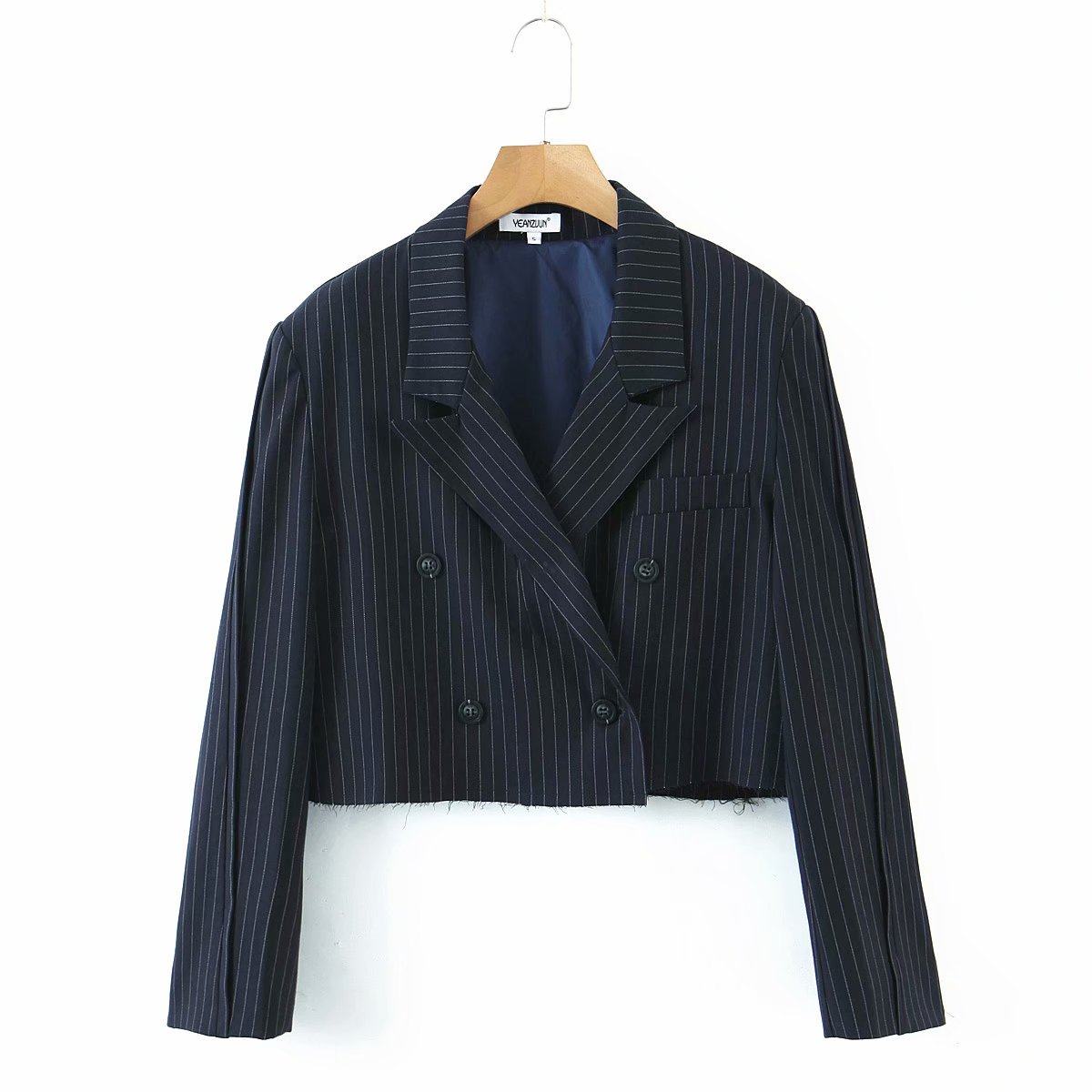 xakxx 2 Pieces Sets Women Fashion Office Stripe Cropped Blazers Jackets And High Wasit Mini Skirts Casual Chic Women Sets