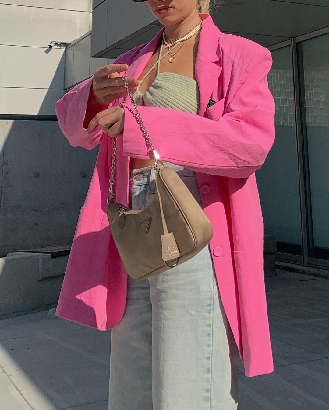 xakxx Women Fashion Loose Blazer Mujer Double Pockets Single Breasted Chic Suit Jacket Ladies Green Streetwear Outerwear