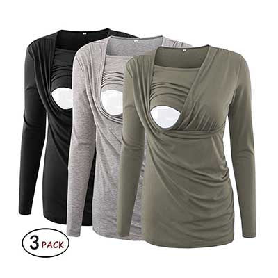 Breastfeeding Maternity Clothes Pregnancy T Shirt Long Sleeve Blouse Women Top Pregnant Women Clothing Plus Size S-XL