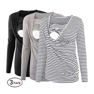 Breastfeeding Maternity Clothes Pregnancy T Shirt Long Sleeve Blouse Women Top Pregnant Women Clothing Plus Size S-XL