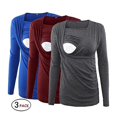 Breastfeeding Maternity Clothes Pregnancy T Shirt Long Sleeve Blouse Women Top Pregnant Women Clothing Plus Size S-XL