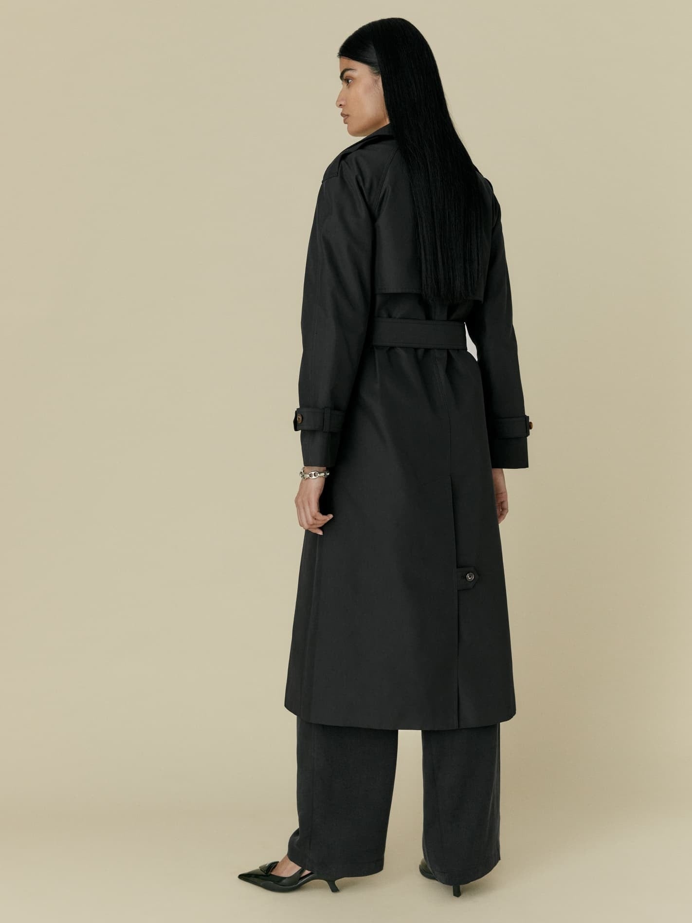 xakxx Elegant Lapel Double Breasted Long Women Trench Coats Autumn Winter Overcoat Full Sleeve Belted Ladies Windbreaker