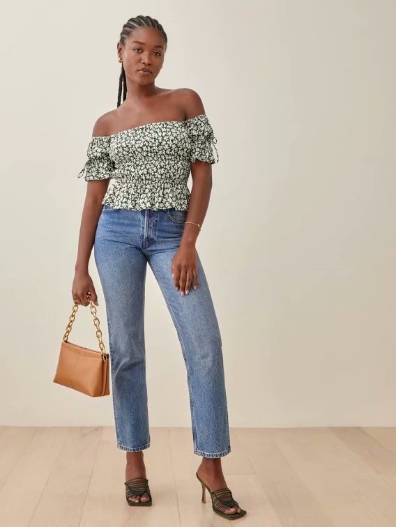 xakxx xakxx Chic Green Floral Print Ropa Mujer Vintage Ruffles Girl Summer Tops And Blouses Fashion Short Flare Sleeve Shirt Women Harajuku
