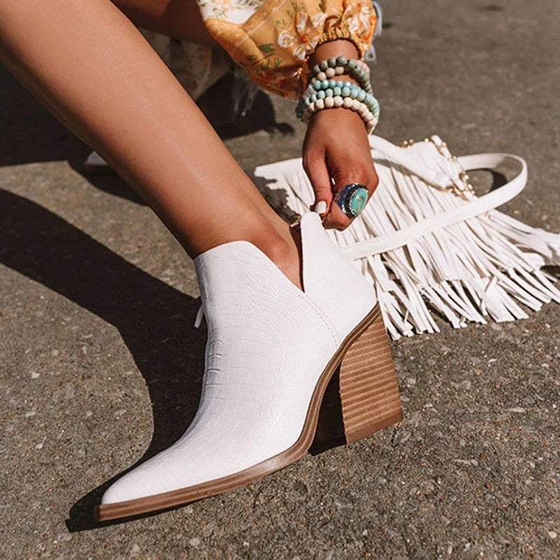 xakxx Autumn Winter Women Ankle Boots Fashion Pointed Toe High Heels Zipper Boots Female Shoes Roman Pumps Booties Botas Mujer