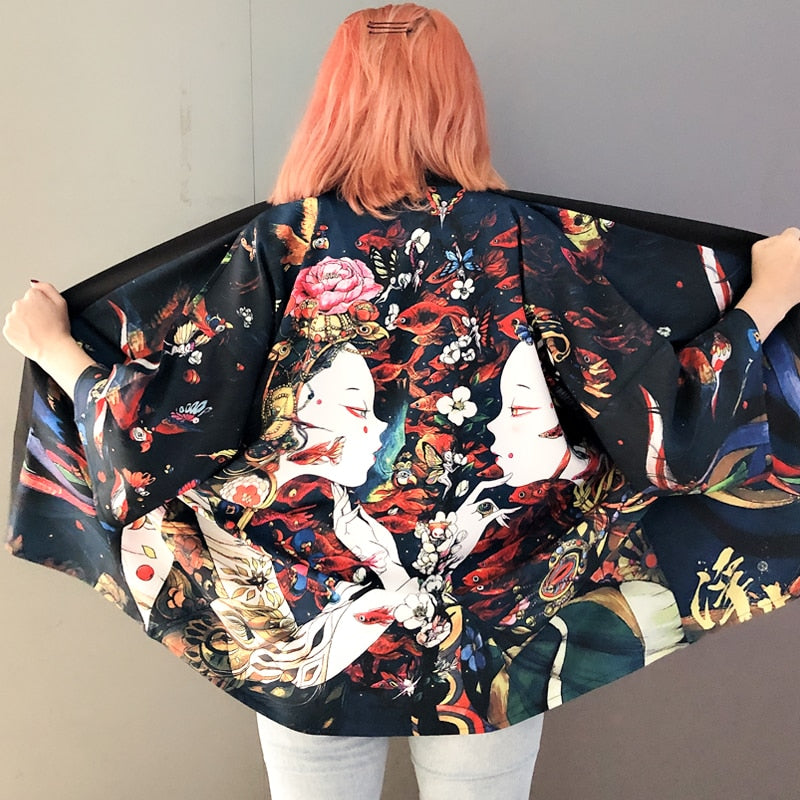 xakxx xakxx Womens tops and blouses harajuku kawaii shirt Japanese streetwear outfit kimono cardigan female yukata blouse women AA001