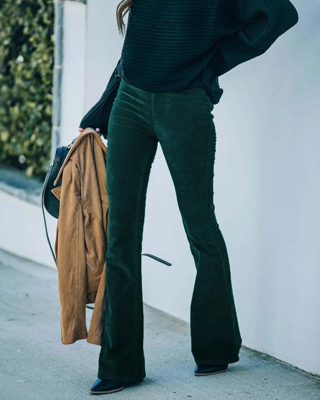 xakxx xakxx- Vintage Corduroy Flare Pants Women High Waist Long Trousers Autumn Lady Slim Velour Solid Bell Bottom Pants 3XL