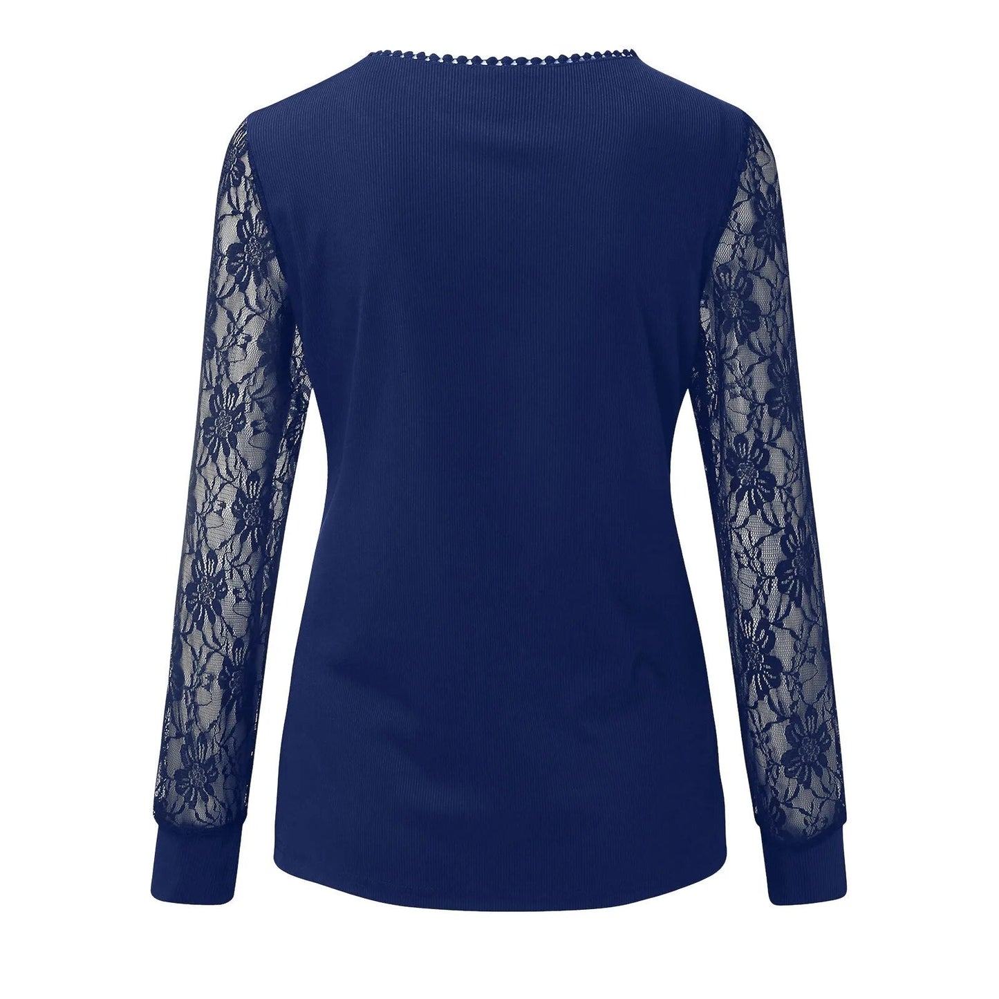xakxx- Black Lace Perspective Long Sleeve Blouse Female Sexy Deep V Neck Tops women Spring Autumn Pullover T Shirt Clothes