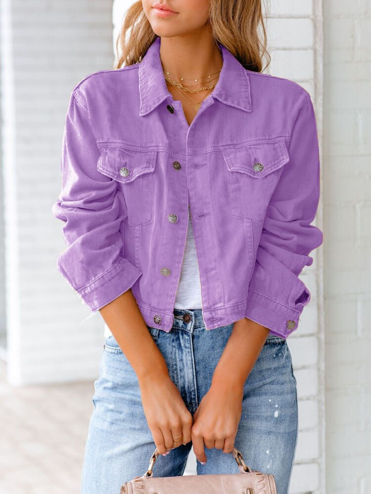 xakxx New Women's Denim Jacket Long Sleeve Loose Streetwear Blue Jacket Autumn Fashion Casual Office Lady Korean Ladies Coat Oversize
