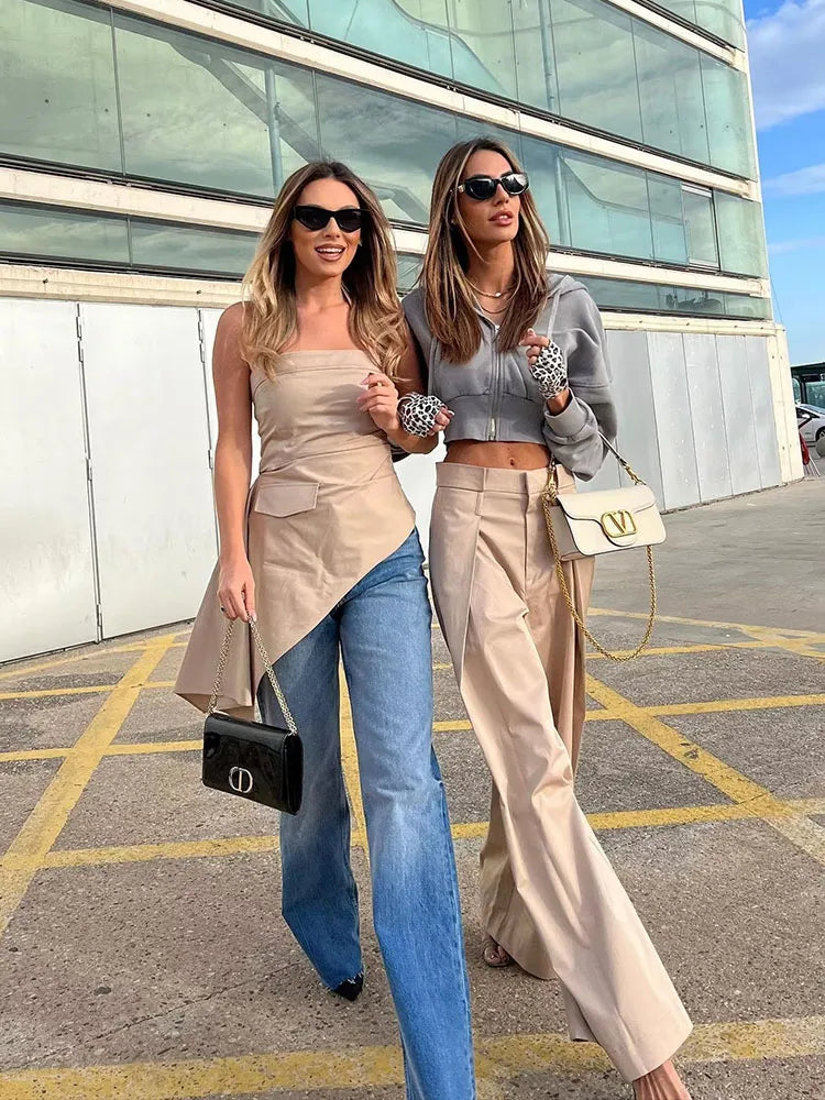 xakxx xakxx- Spring new women's professional temperament casual hundred slim fashion commuter loose wide suit