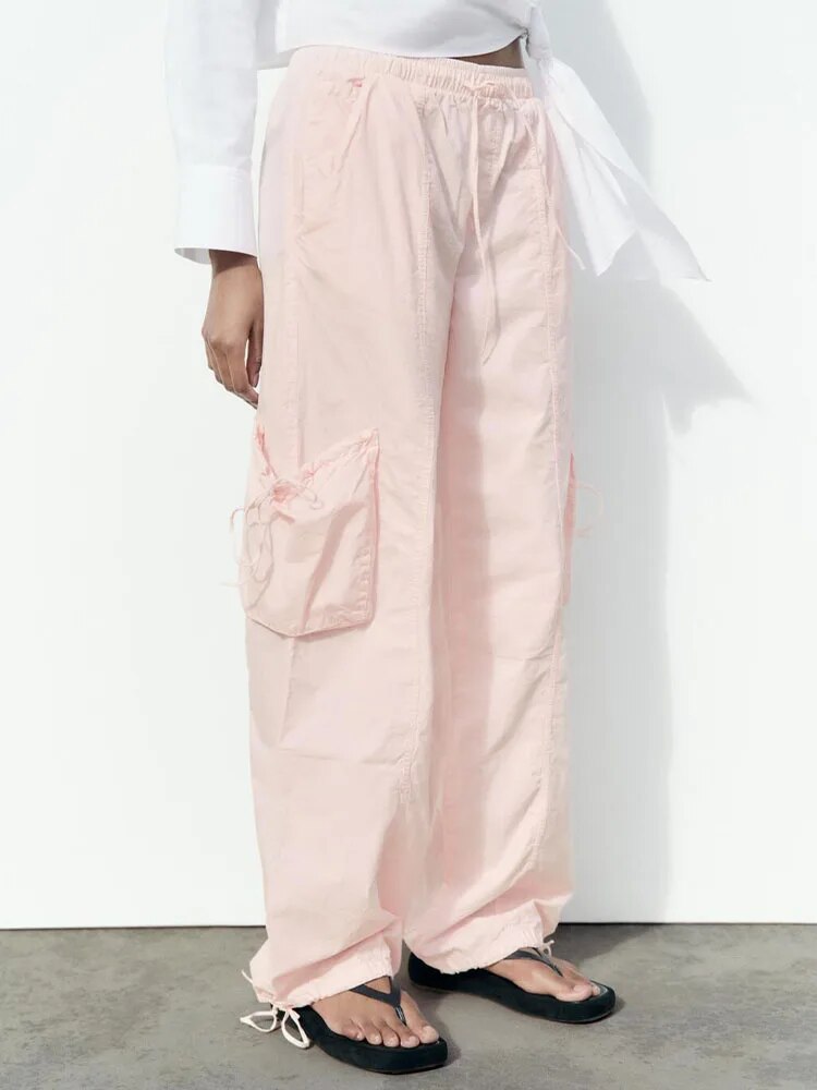 xakxx xakxx - New style women's active and casual temperament with patch pockets on the legs and adjustable trousers. Mid-rise umbrella pants