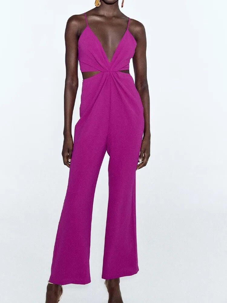 xakxx xakxx - Summer new women's casual sexy European and American style women's temperament retro opening design long jumpsuit