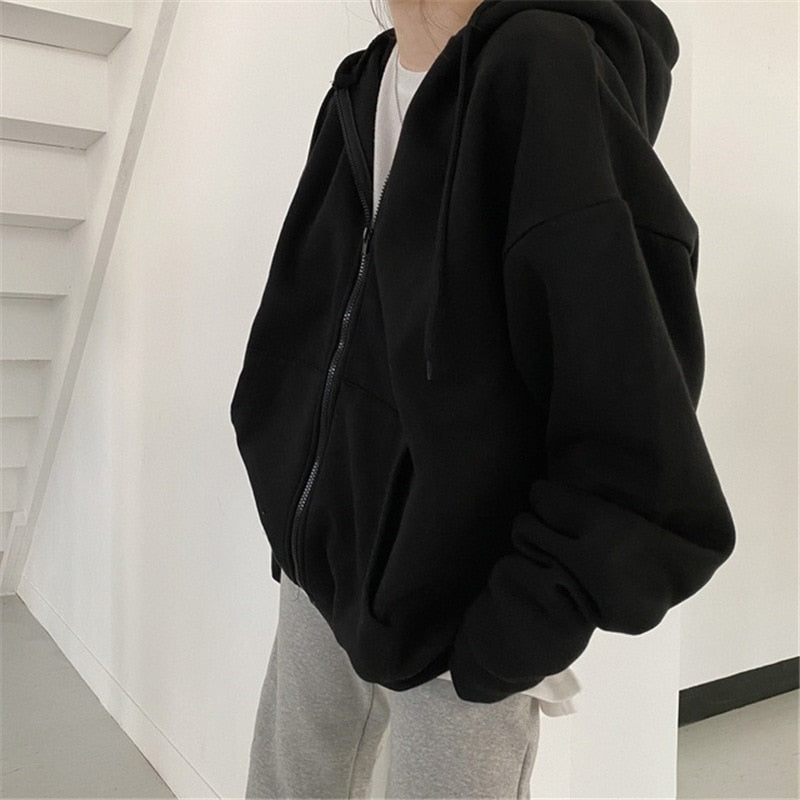 xakxx Zip Up Hoodie Women Gothic Punk Letter Printed Long Sleeve Sweatshirts Coats Autumn Winter Retro Streetwear Y2K Hoodie Jackets