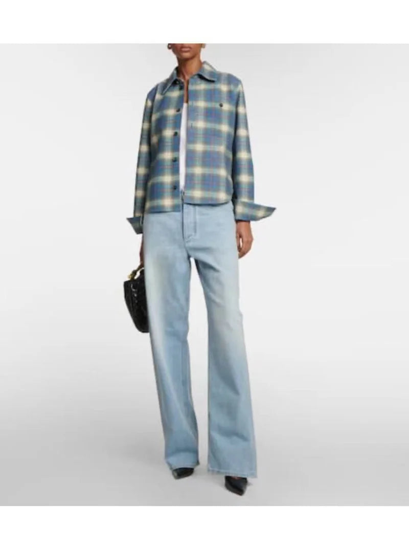xakxx xakxx Matching Korean Summer Green Label Wide Leg Jeans Vintage Women's Pants Fashion Trousers