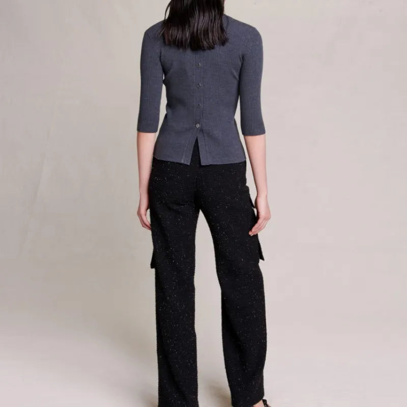 xakxx xakxx Fall Female Clothing Half High Neck Seven Sleeve Sweater Women's Slim Knit Bottom Shirt Top