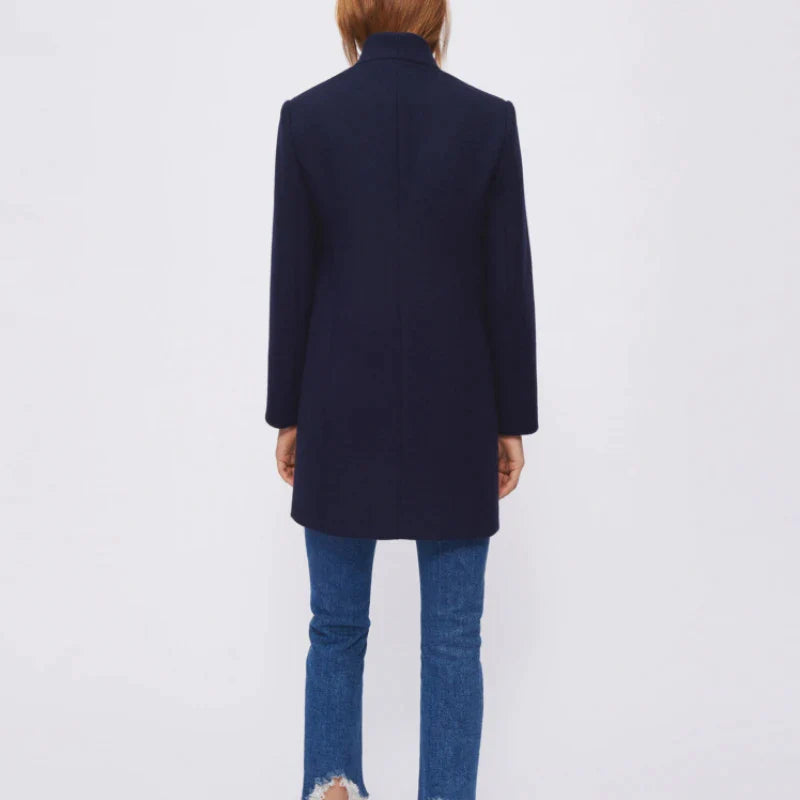 xakxx xakxx New Autumn and Winter Women's Clothing Wool-blend Tweed Coat with Horsebit Embellishment