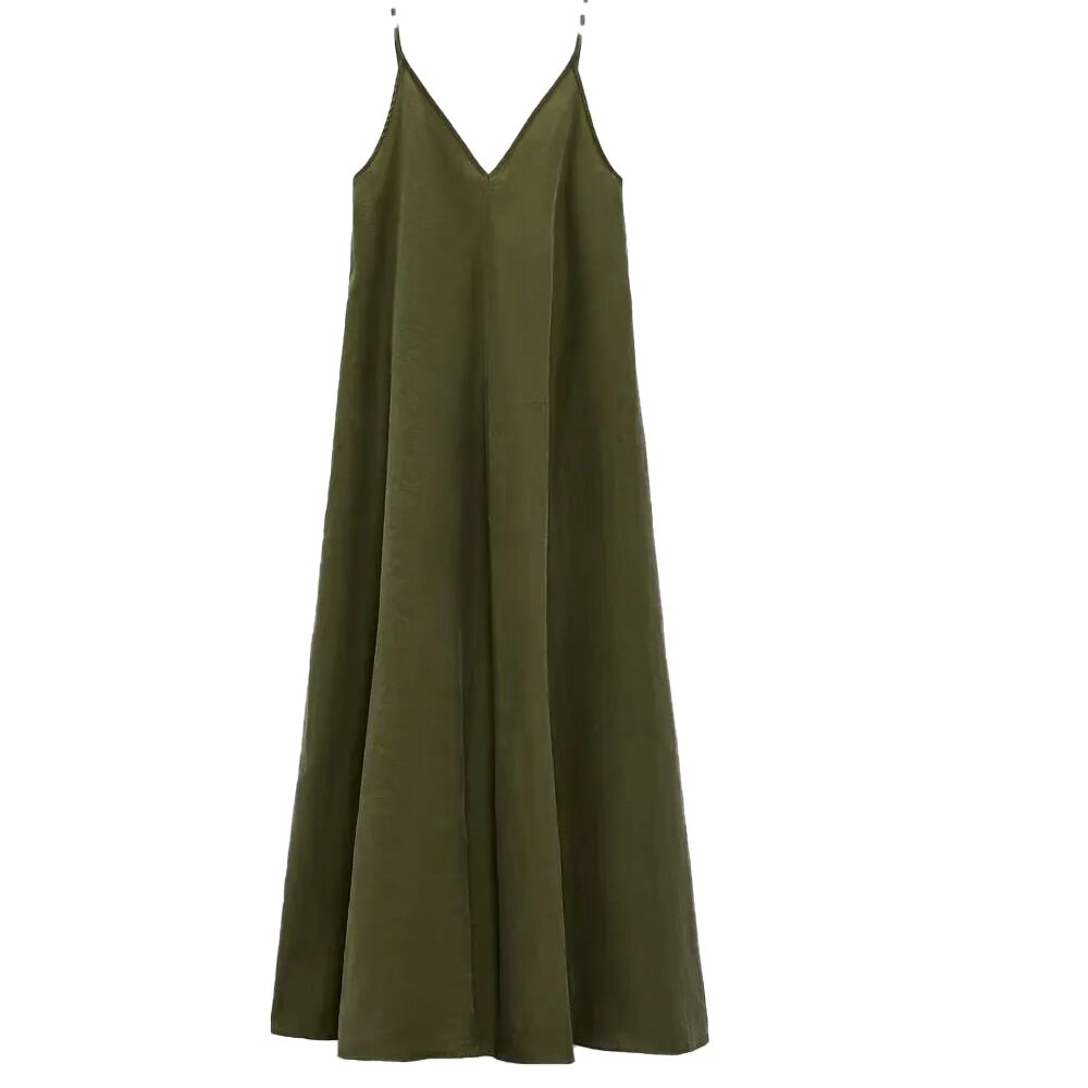 xakxx- Summer new women's clothing, temperament, fashion, casual, elegant and versatile, loose midi dress