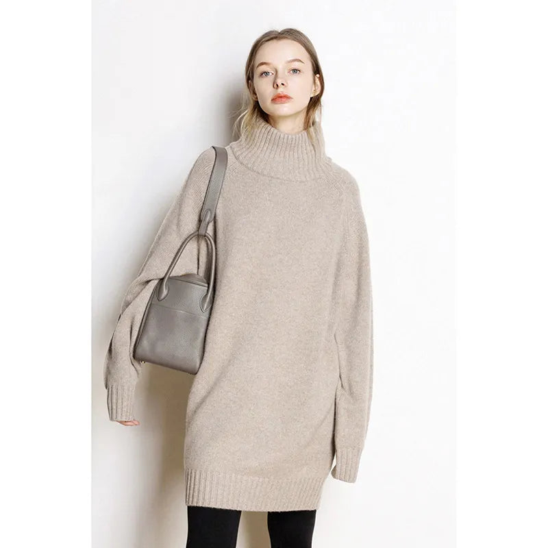 xakxx xakxx-Lazy senior 100 pure mountain cashmere sweater women's sweater round neck loose thick long sweater