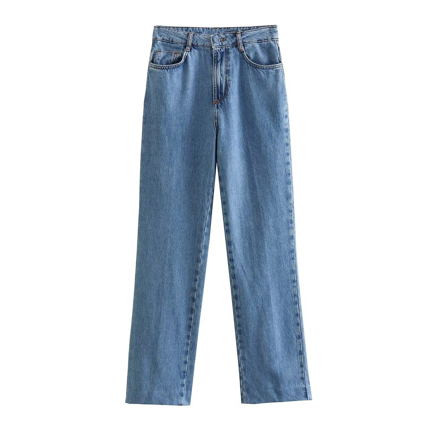 xakxx xakxx - New Women's Front Zipper and Matching Lined Button Closure Straight Barrel High Waist Jeans Double breasted Suit Coat