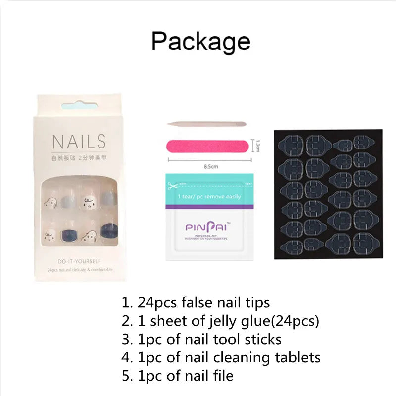 xakxx xakxx 24Pcs Charming Pink Flame Long Ballerina Wearable Fake Nails Press on Smaill Heart Full Cover Detachable Finished Fingernails
