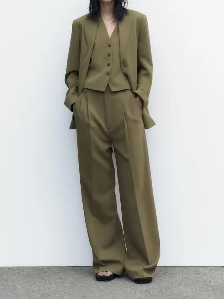 xakxx xakxx- The new women's temperament and fashion loose solid color thin casual suit undershirt pants set tide