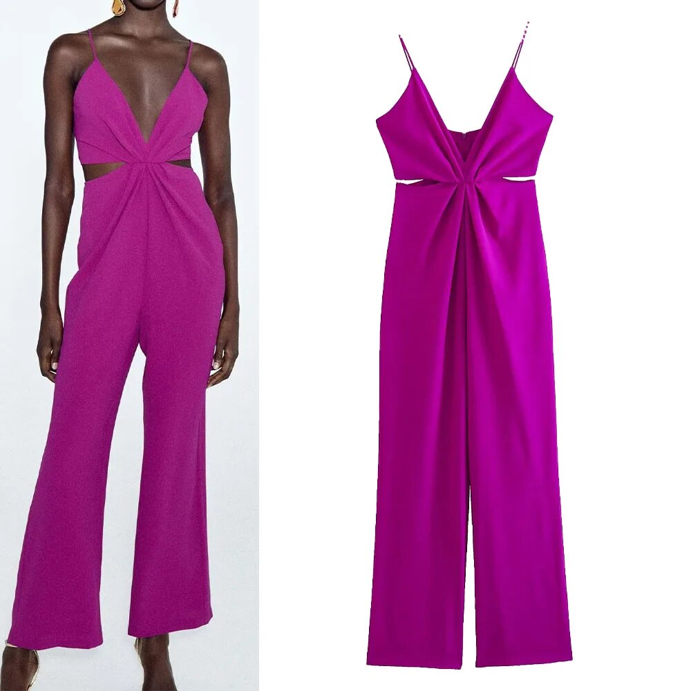 xakxx xakxx - Summer new women's casual sexy European and American style women's temperament retro opening design long jumpsuit