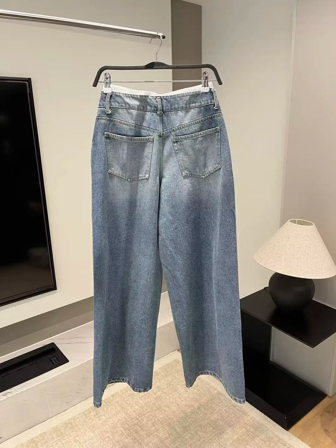 xakxx xakxx - New women's jeans autumn new wide leg boxer briefs stacked design floor mopping pants for women