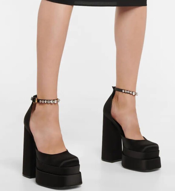 xakxx New Fashion Women Pumps Retro Mary Janes Chunky Heels Sandals Spring Platform Dress Party Wedding Basic Shoes Woman Big Size