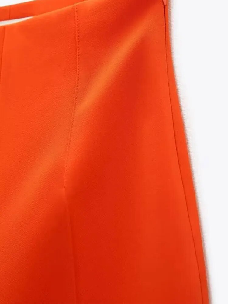 xakxx xakxx- NEW WOMEN'S SEWING DECORATIVE WIDE PANTS WITH HIDDEN ZIP CLOSURE ON SIDE SPLIT SEAMS HIGH WAIST WIDE LEG PANTS