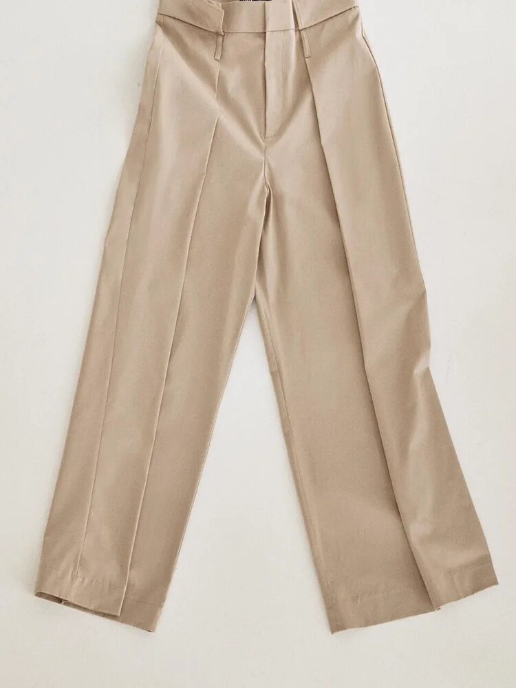 xakxx xakxx- Spring New Women's Fashion Versatile Professional Style Commuter Loose Leg Pants