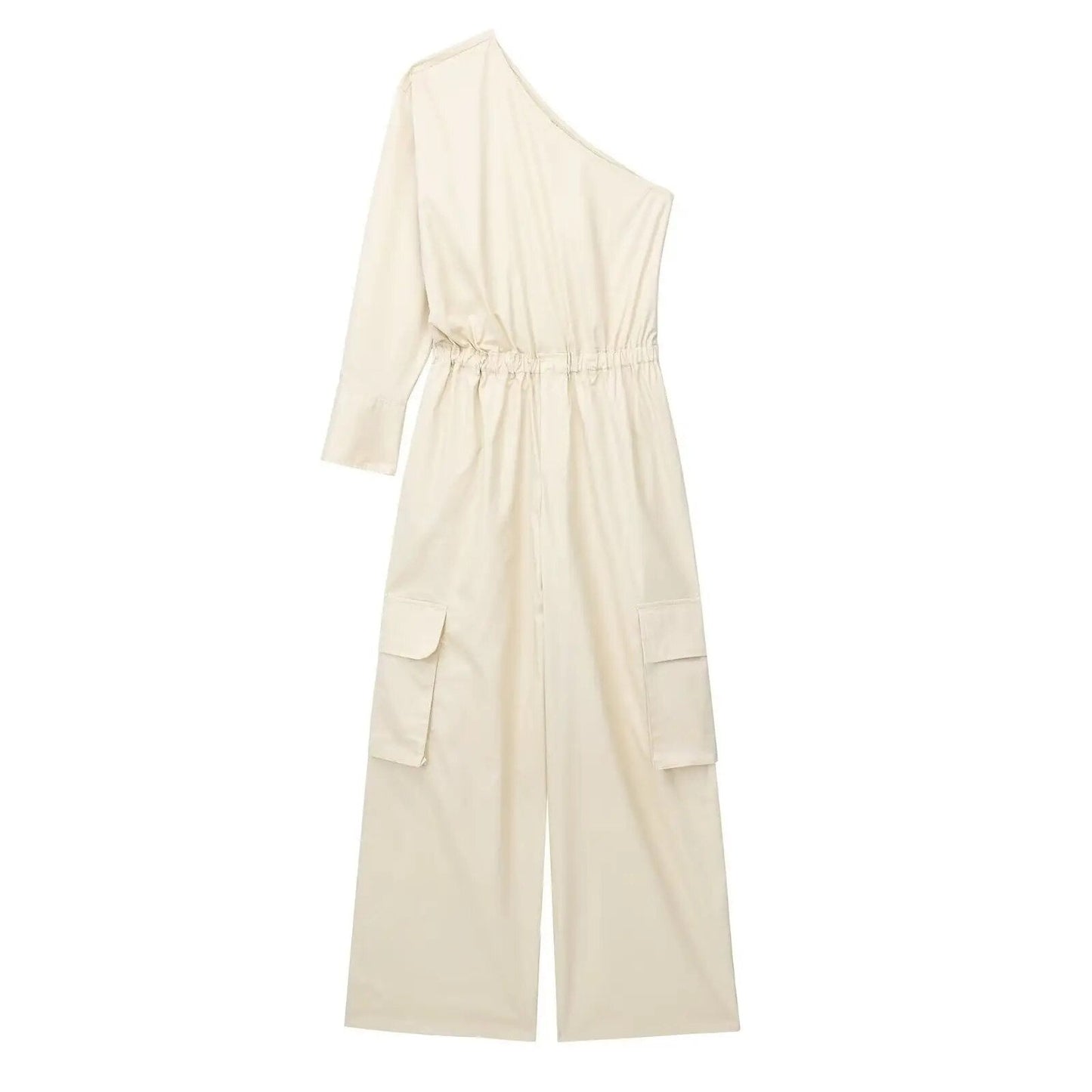 xakxx xakxx - New Women's Clothing Temperament Fashionable Casual Slim Ruili Tooling Style Asymmetrical Long Jumpsuit