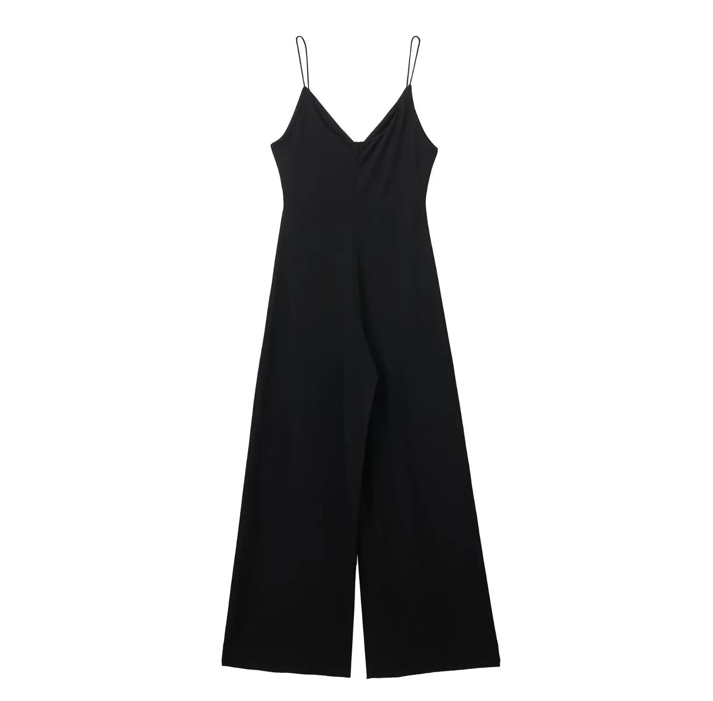 xakxx xakxx- New women's style high-end V-neck black high-waist casual temperament suspender jumpsuit 7901064