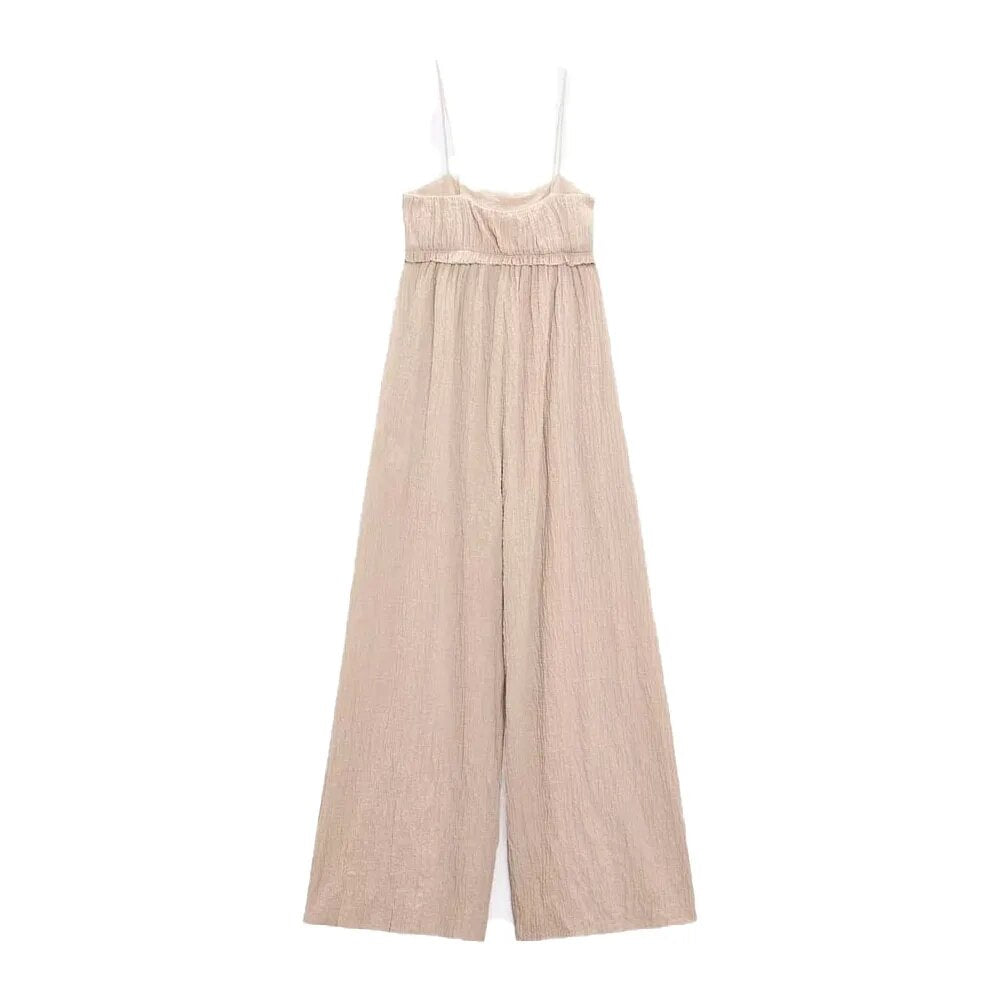 xakxx xakxx- Summer new women's clothing temperament casual high waist slim suspenders wide-leg jumpsuit women