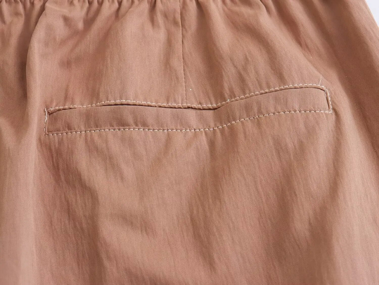 xakxx xakxx- Autumn new women's casual retro all-match fashion elastic pleated mid-waist nylon blend umbrella pants