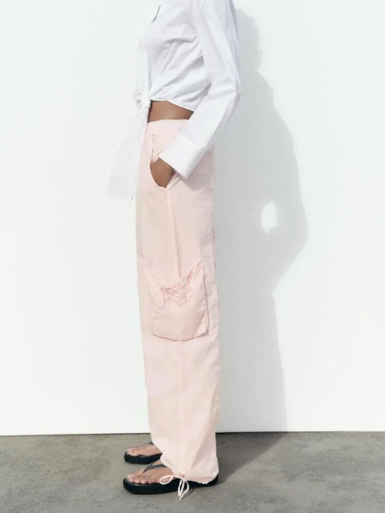 xakxx xakxx - New style women's active and casual temperament with patch pockets on the legs and adjustable trousers. Mid-rise umbrella pants